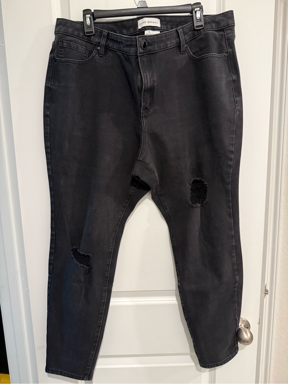 Lane Bryant Black Distressed High-Rise Jeans
